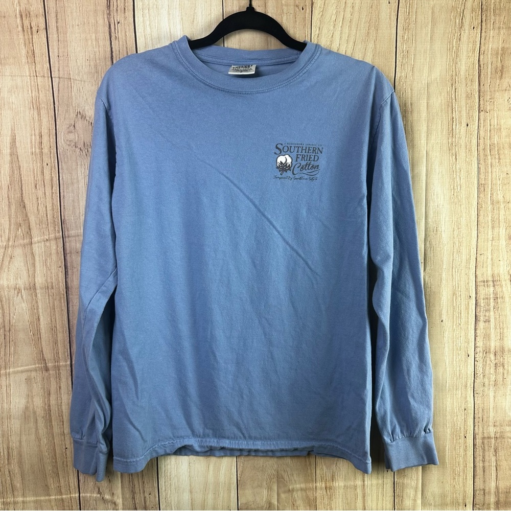 Southern Fried Cotton Sky Blue Long Sleeve Tee